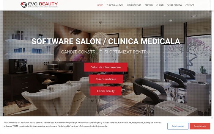 Screenshot of evobeauty.ro