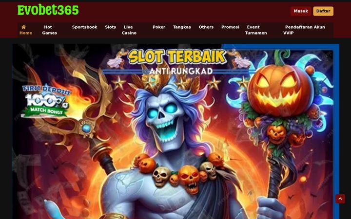 Skjámynd af evobet365.net
