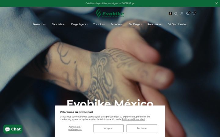 Zrzut ekranu evobike.com.mx