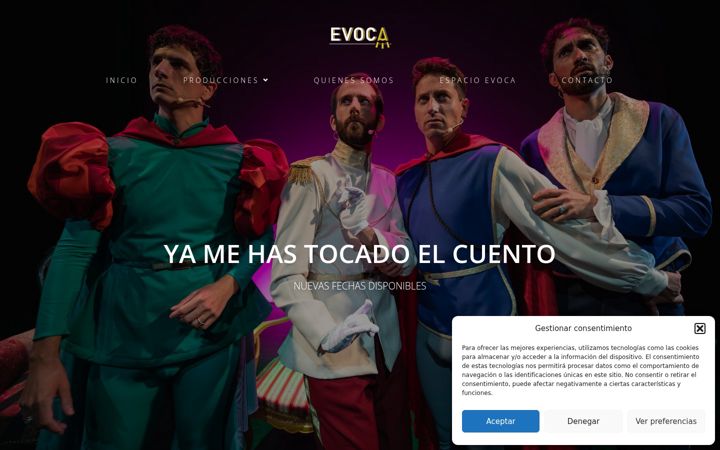 Screenshot of evocaproducciones.com