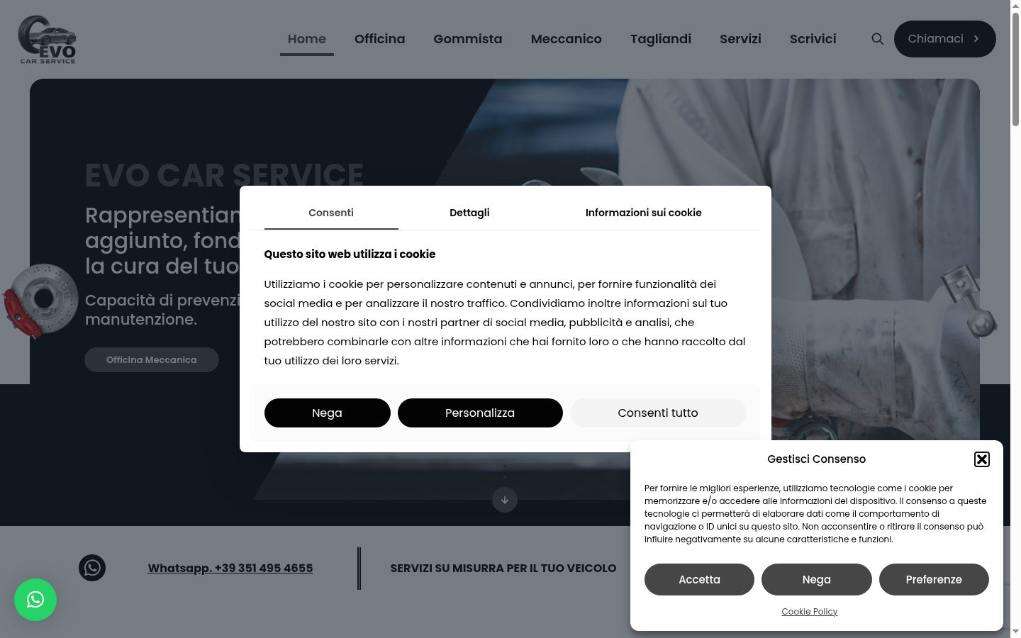 Skärmbild av samtyckesbannern som visades före någon interaktion