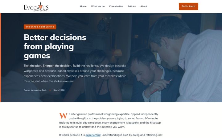 Screenshot of evocatus.co.uk