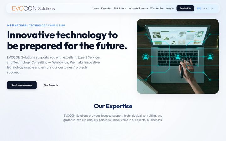 Screenshot of evocon-solutions.com