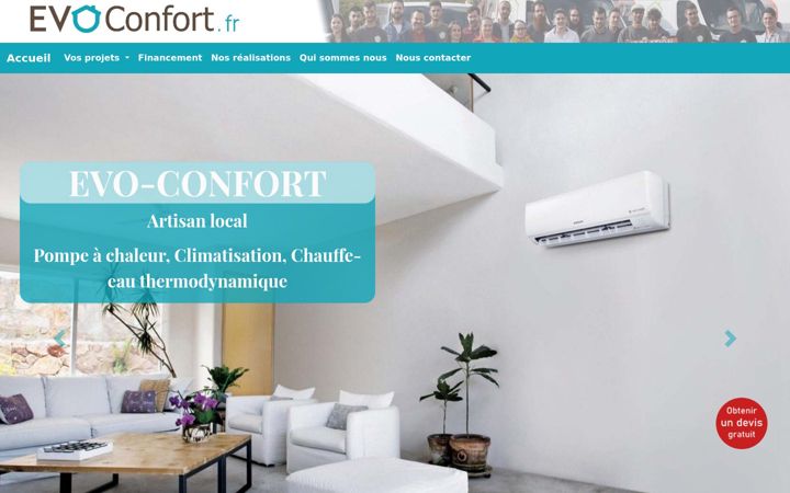Screenshot of evoconfort.fr