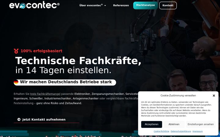 Ekrānuzņēmums no evocontec.de