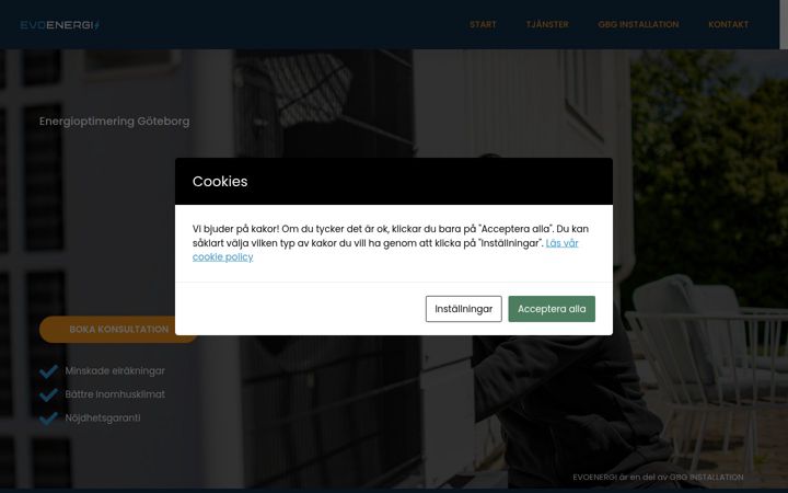Screenshot of evoenergi.se