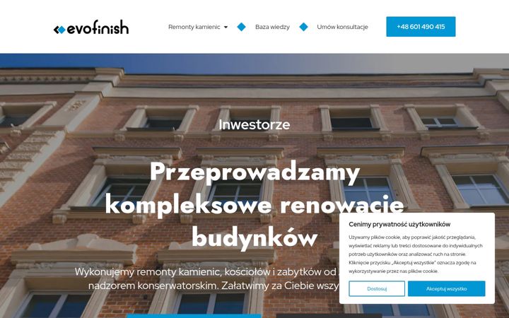 Screenshot of evofinish.pl