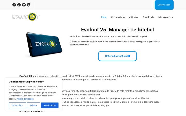 Screenshot ta' evofoot.com.br