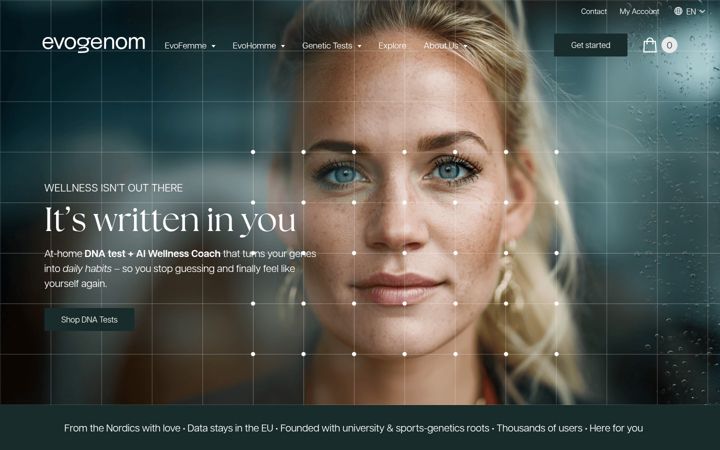 Screenshot of evogenom.com