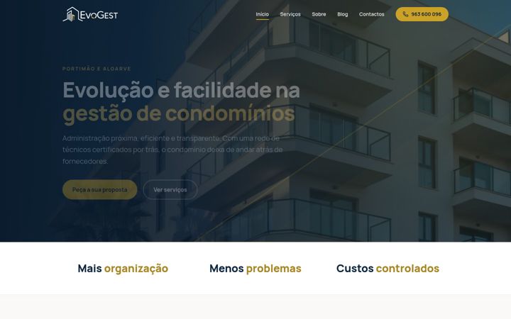 Екранна снимка на evogest.pt