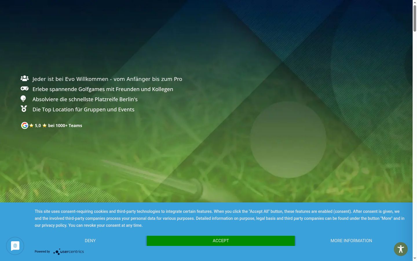Screenshot del banner di consenso mostrato prima di qualsiasi interazione