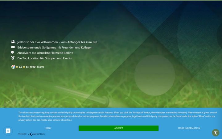 Screenshot of evogolf.de