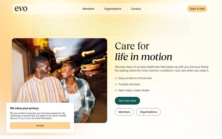 Screenshot of evohealth.com