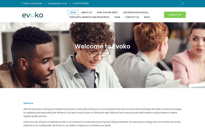 Screenshot of evoko.co.uk