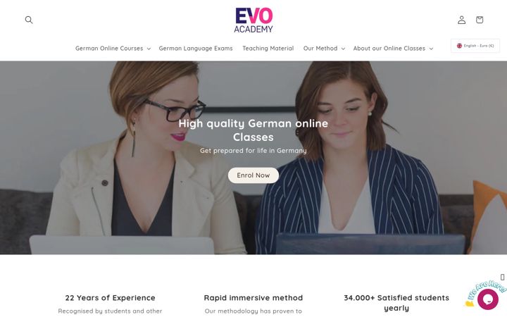Екранна снимка на evolanguage-academy.com