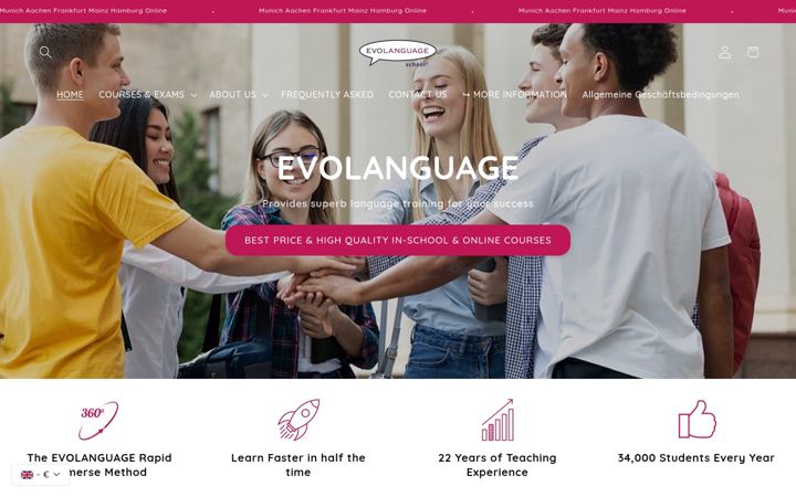 Ekrānuzņēmums no evolanguage-frankfurt.de