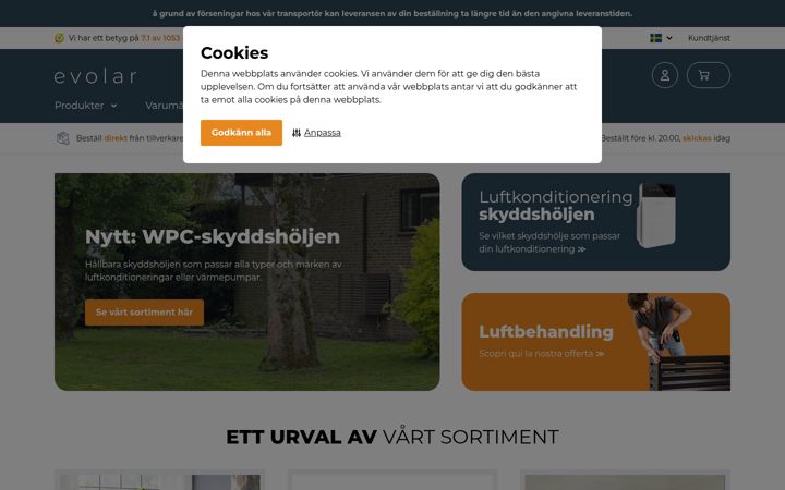 Screenshot of evolarshop.se