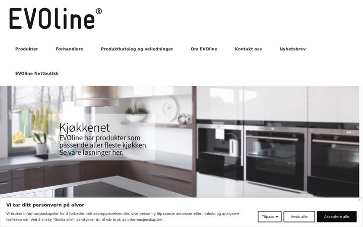 Screenshot of evoline.no