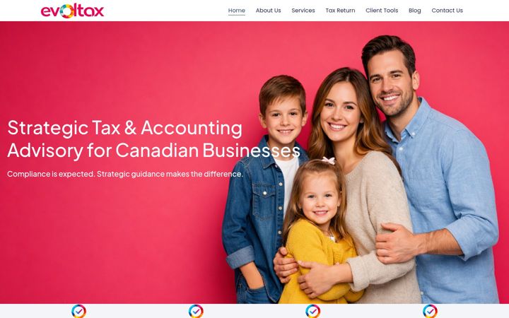 Screenshot of evoltax.ca