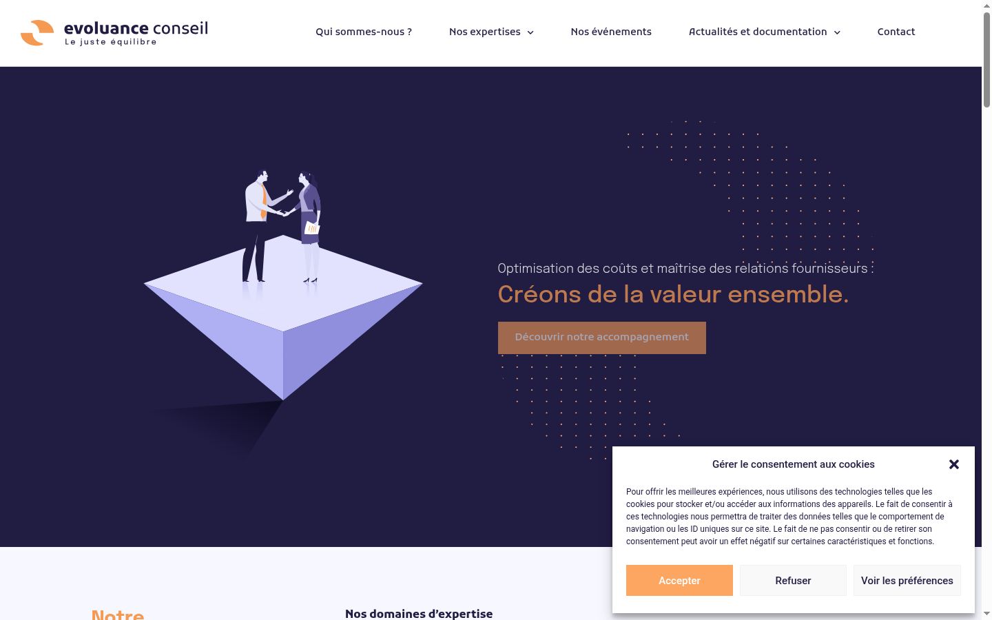 Screenshot del banner di consenso mostrato prima di qualsiasi interazione
