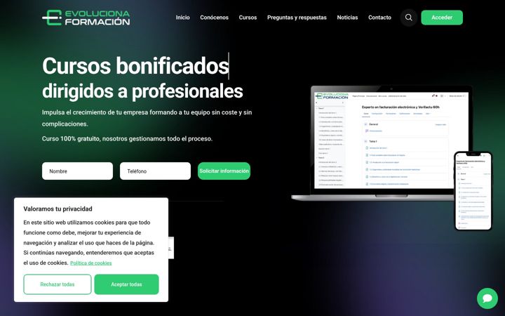 Screenshot of evolucionaformacion.com
