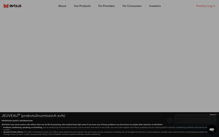 Screenshot of evolus.com