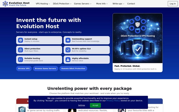 Screenshot of evolution-host.com