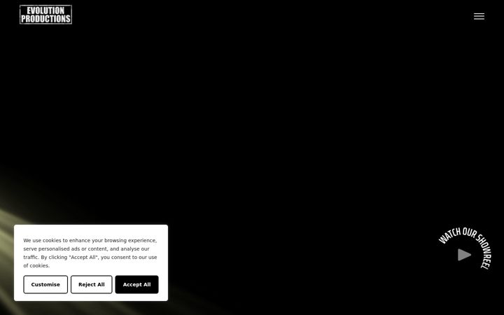 Screenshot of evolution-productions.co.uk