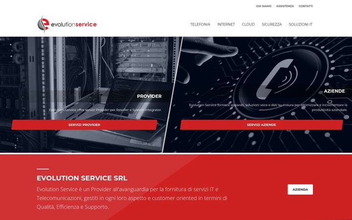 Screenshot stránky evolution-service.it