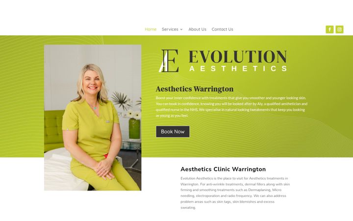 Screenshot of evolutionaestheticswarrington.co.uk