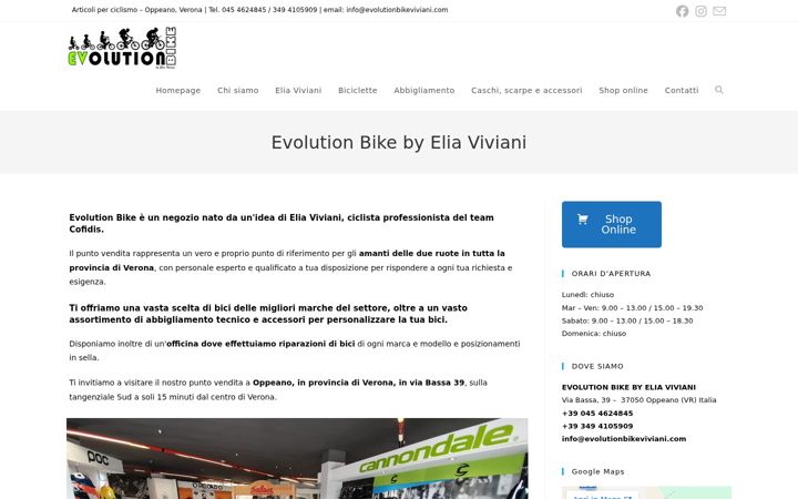 Screenshot of evolutionbikeviviani.com