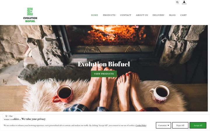 Screenshot of evolutionbiofuel.com