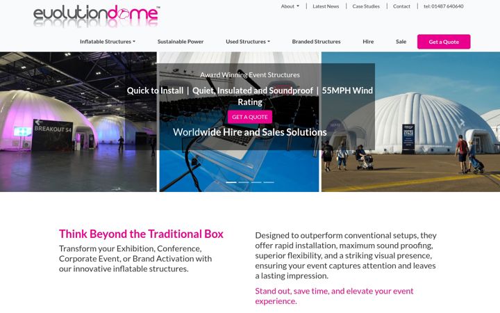 Screenshot of evolutiondome.com