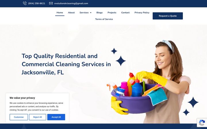 Screenshot of evolutiondrcleaning.com
