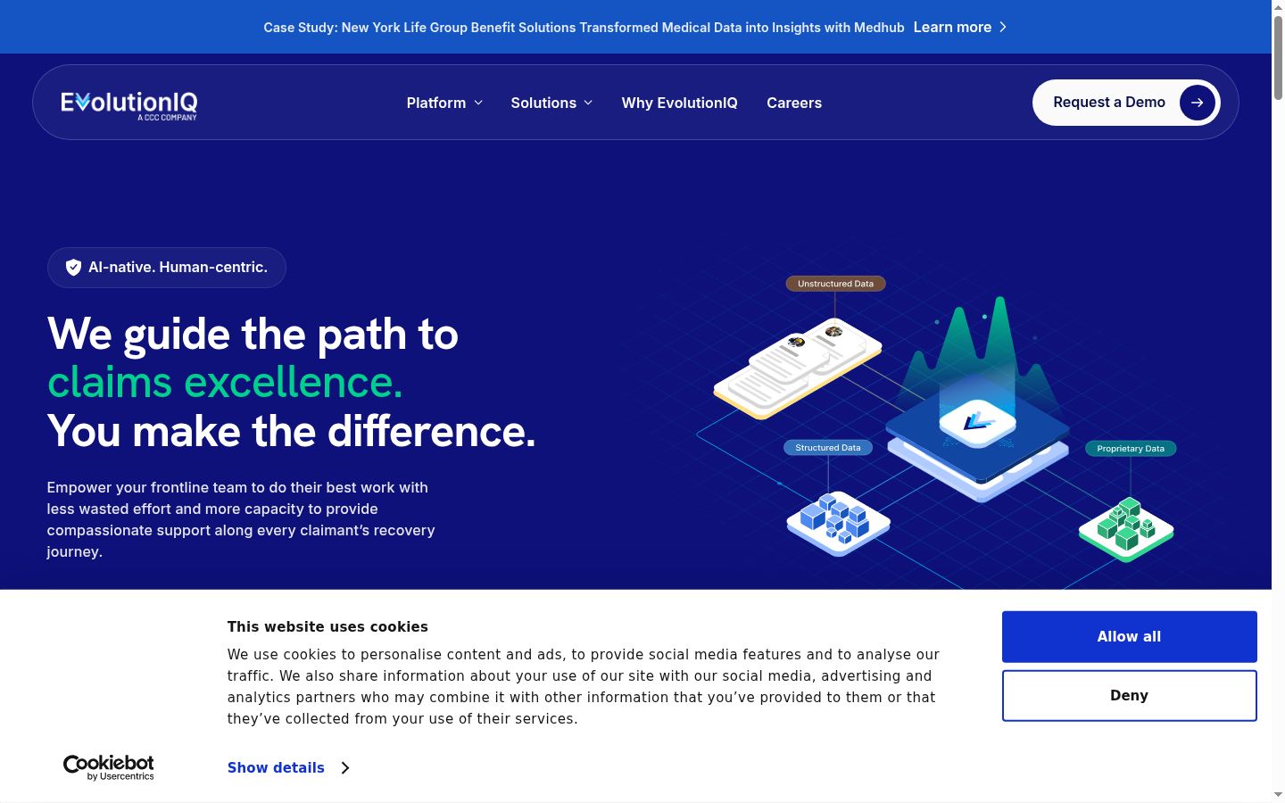Screenshot del banner di consenso mostrato prima di qualsiasi interazione