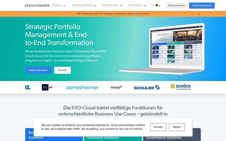 Screenshot of evolutionizer.com
