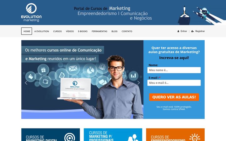 Zrzut ekranu evolutionmarketing.com.br