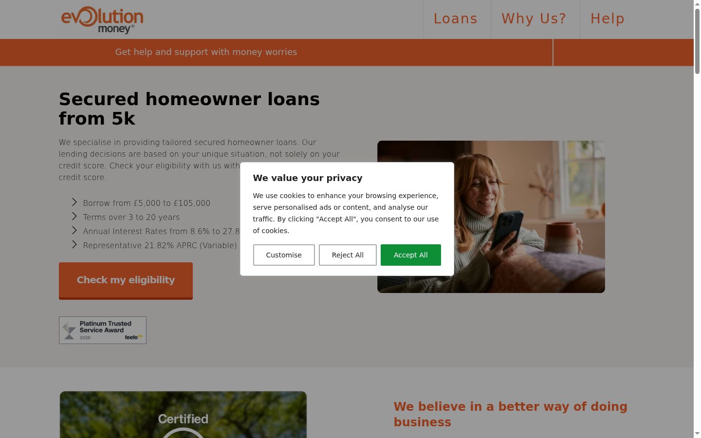 Screenshot of the consent banner shown before any interaction