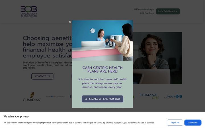 Screenshot of evolutionofbenefits.com
