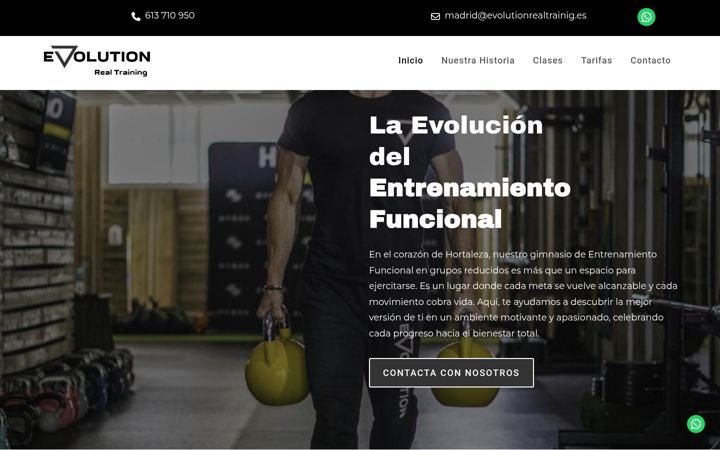 Screenshot of evolutionrealtraining.es