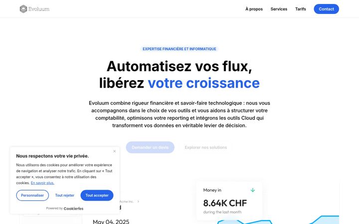 Screenshot ta' evoluum.ch