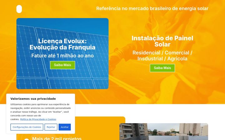 Screenshot of evoluxsolar.com.br