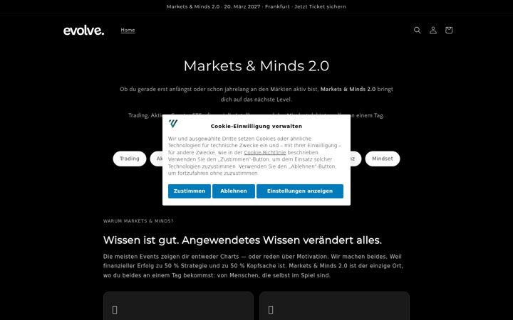 Screenshot of evolve-eventmanagement.com