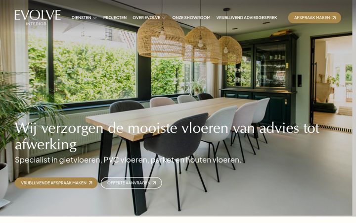 Skærmbillede af evolve-interior.nl