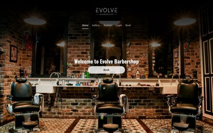 Ekrano kopija evolvebarbershop.co.uk