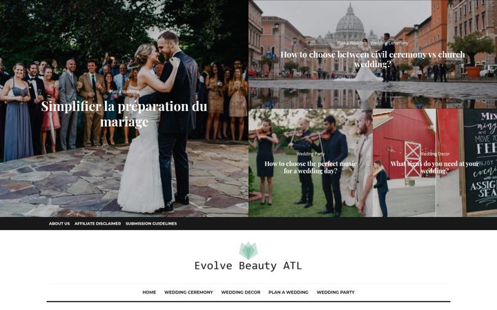Screenshot of evolvebeautyatl.com