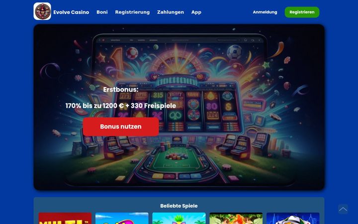 Screenshot of evolvecasino4.com