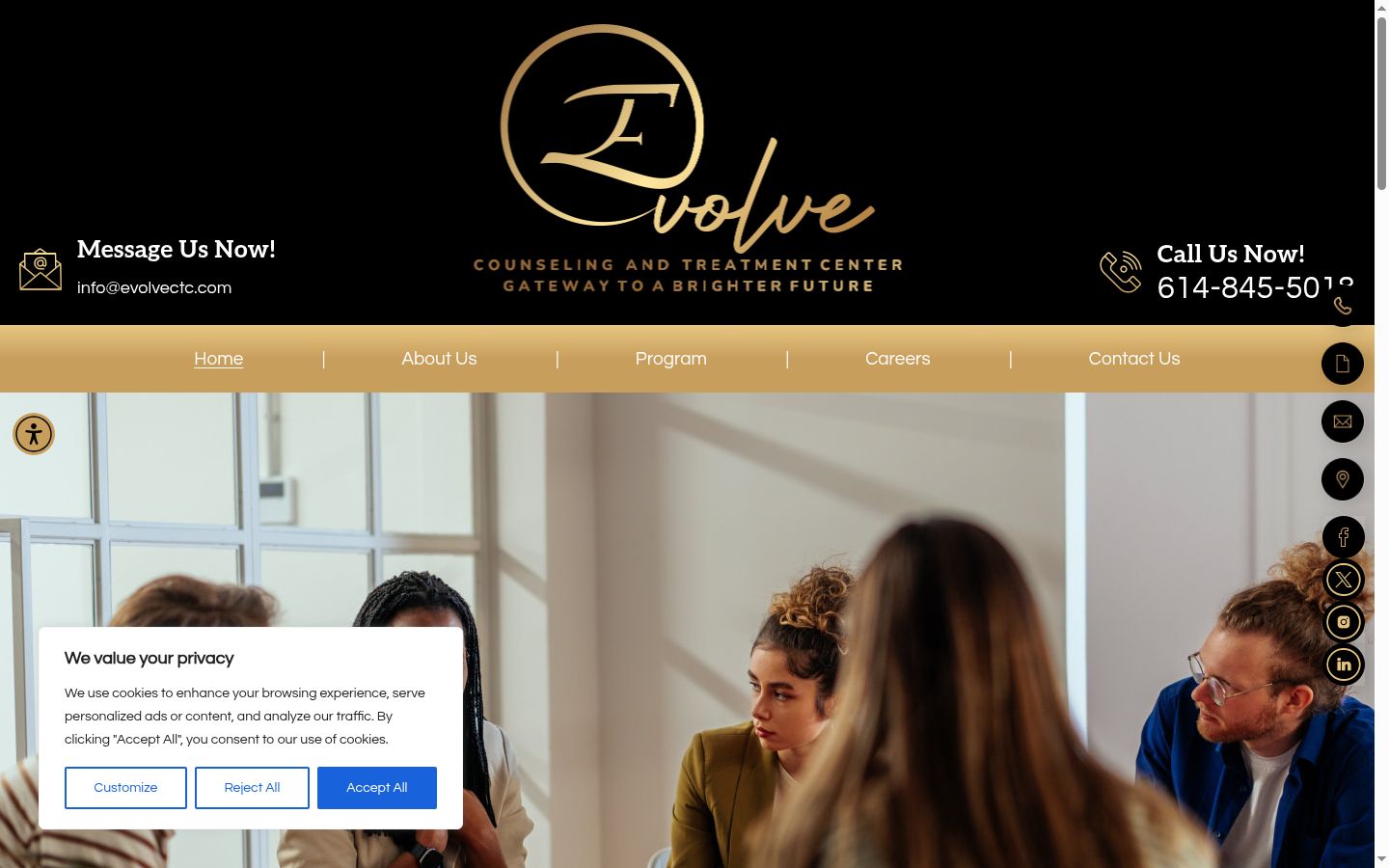 Capture d'écran de la bannière de consentement affichée avant toute interaction