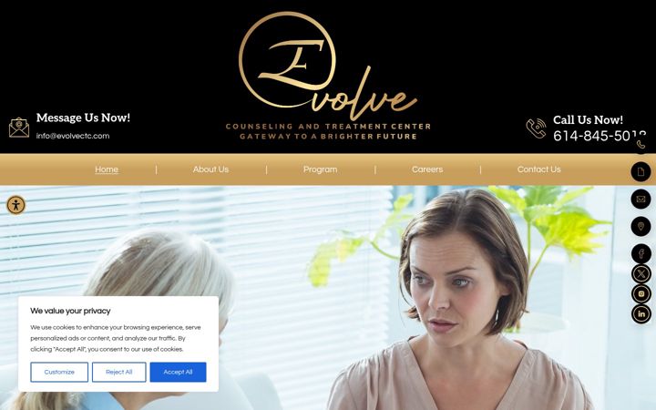 Screenshot of evolvectc.com