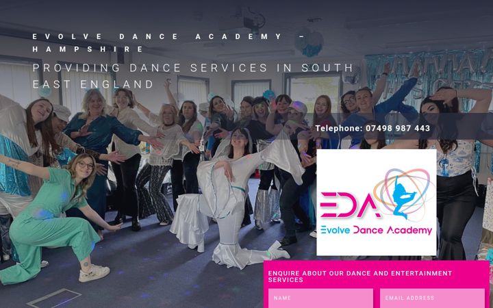 Screenshot of evolvedanceacademy.com